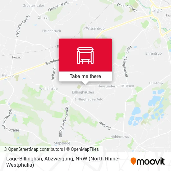 Карта Lage-Billinghsn, Abzweigung