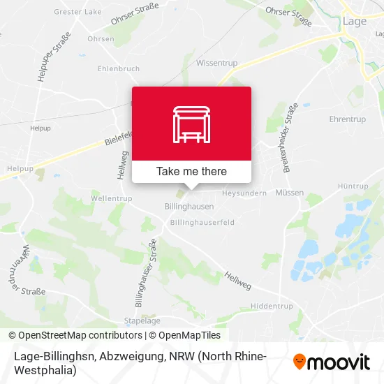 Карта Lage-Billinghsn, Abzweigung