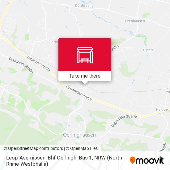 Карта Leop-Asemissen, Bhf Oerlingh. Bus 1