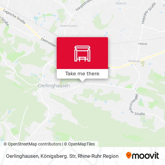Oerlinghausen, Königsberg. Str map