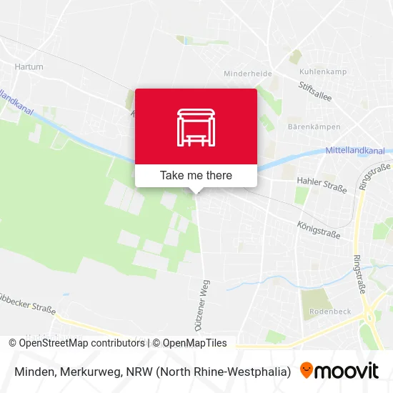 Minden, Merkurweg map