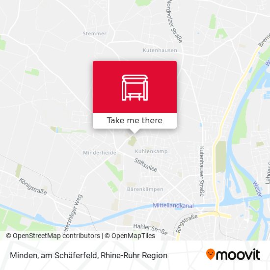 Minden, am Schäferfeld map