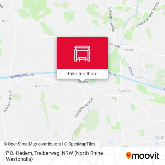 P.O.-Hedem, Treiberweg map