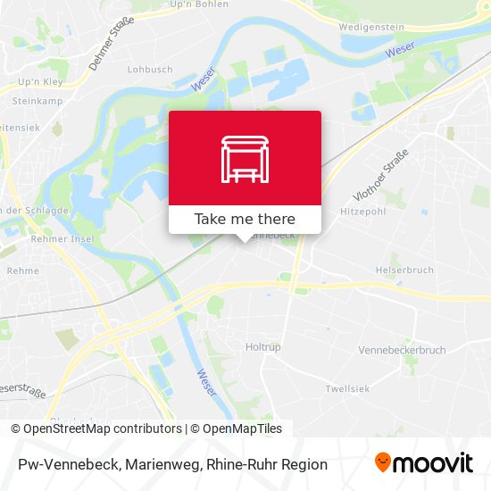 Pw-Vennebeck, Marienweg map