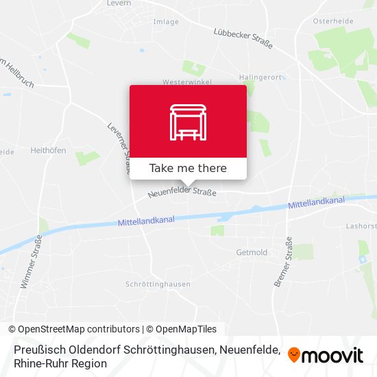Preußisch Oldendorf Schröttinghausen, Neuenfelde map