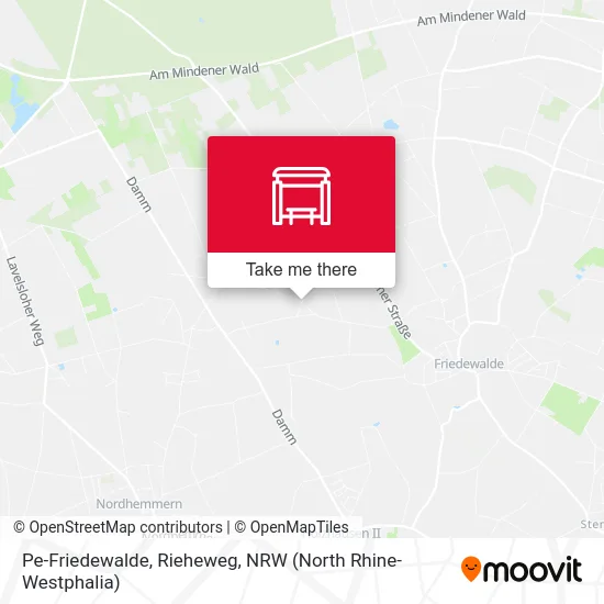 Pe-Friedewalde, Rieheweg map