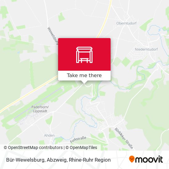 Карта Bür-Wewelsburg, Abzweig