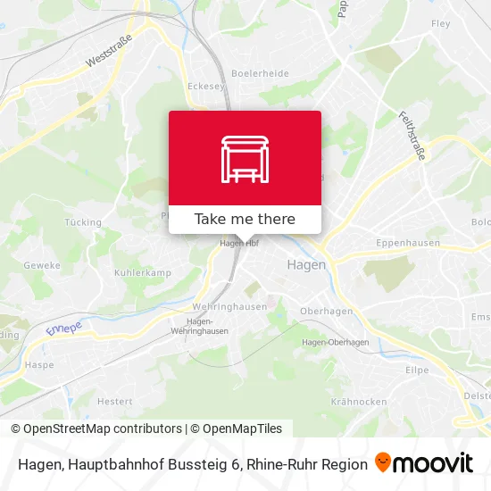 Карта Hagen, Hauptbahnhof Bussteig 6