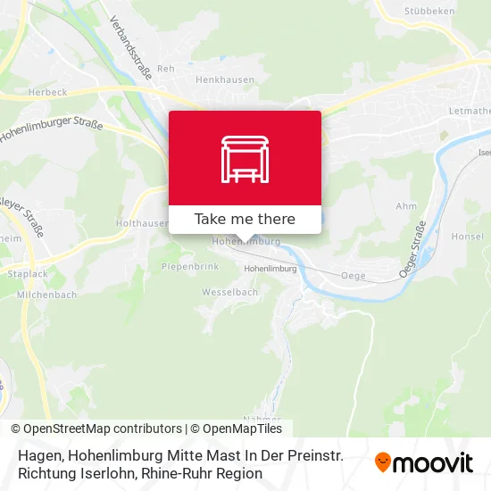 Карта Hagen, Hohenlimburg Mitte Mast In Der Preinstr. Richtung Iserlohn