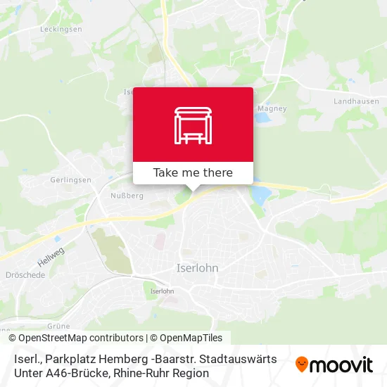 Карта Iserl., Parkplatz Hemberg -Baarstr. Stadtauswärts Unter A46-Brücke
