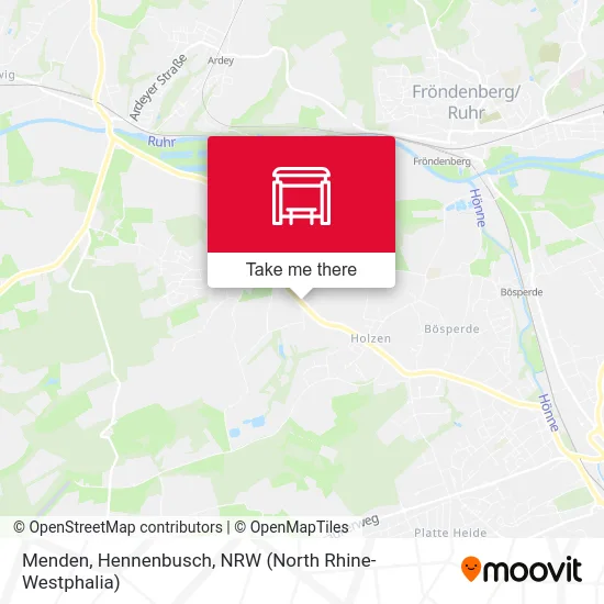 Menden, Hennenbusch map