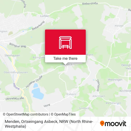 Menden, Ortseingang Asbeck map