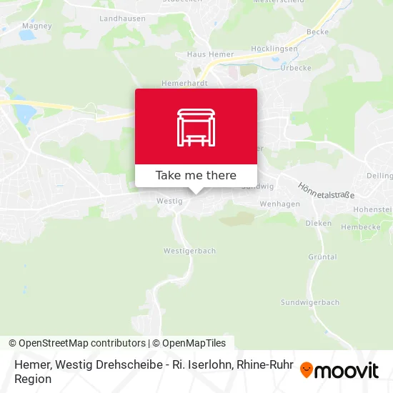 Карта Hemer, Westig Drehscheibe - Ri. Iserlohn