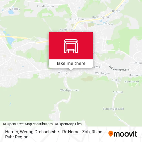 Карта Hemer, Westig Drehscheibe - Ri. Hemer Zob