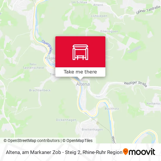 Карта Altena, am Markaner Zob - Steig 2