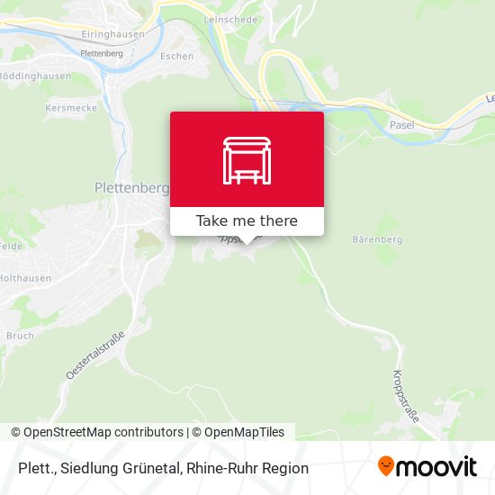 Plett., Siedlung Grünetal map