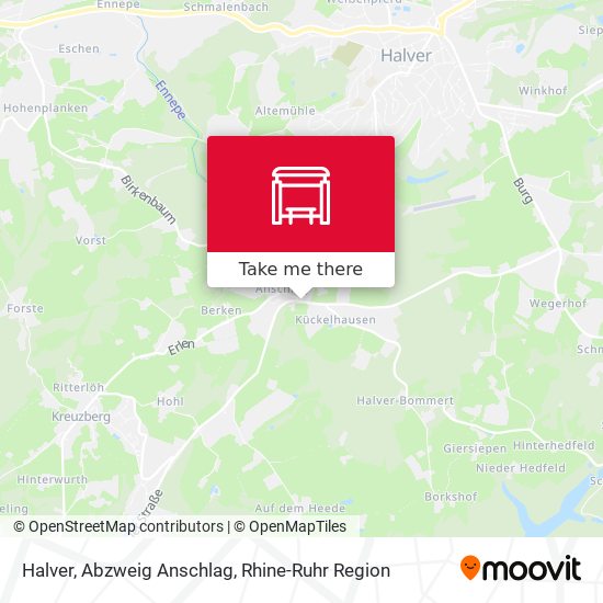 Halver, Abzweig  Anschlag map