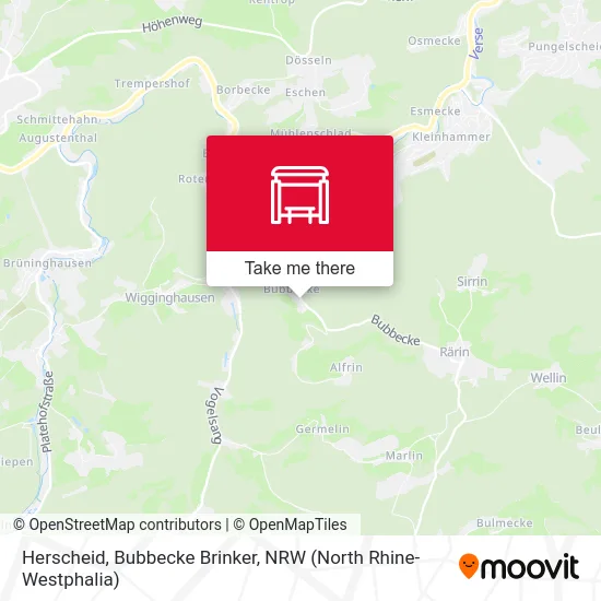 Herscheid, Bubbecke Brinker map