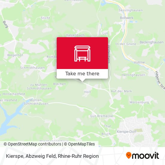 Карта Kierspe, Abzweig Feld