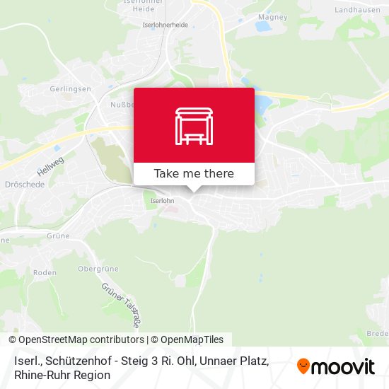 Iserl., Schützenhof - Steig 3  Ri. Ohl, Unnaer Platz map