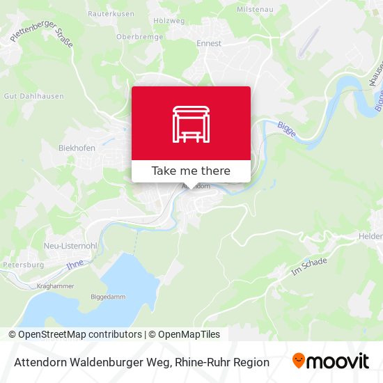 Attendorn Waldenburger Weg map