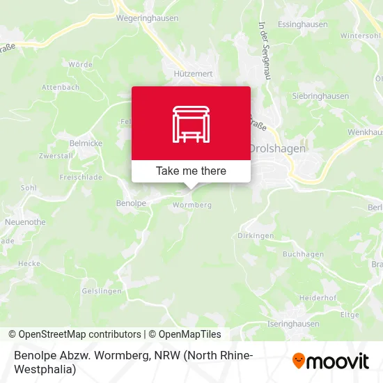 Benolpe Abzw. Wormberg map