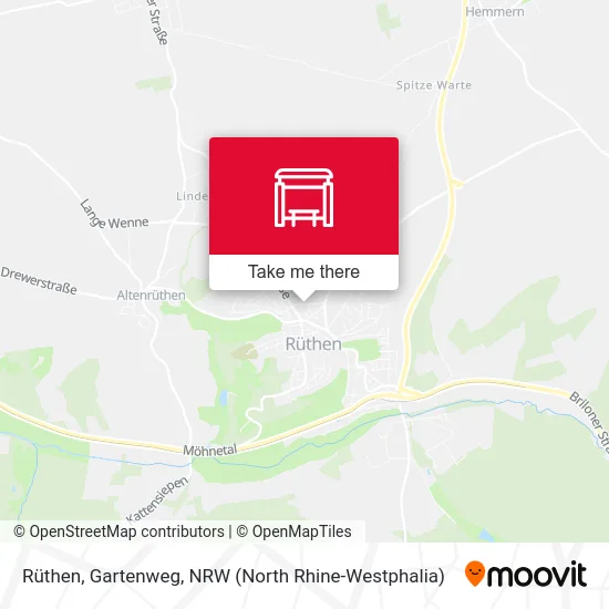 Rüthen, Gartenweg map