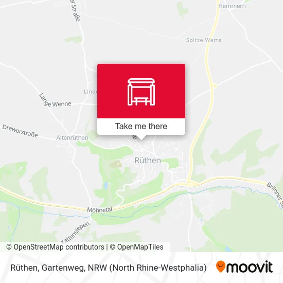 Rüthen, Gartenweg map