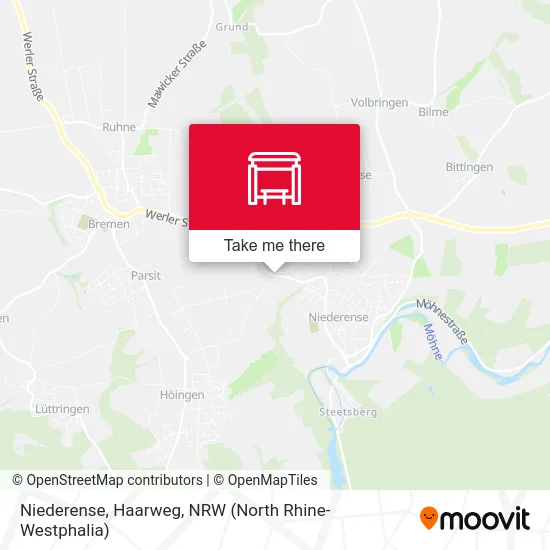 Niederense, Haarweg map