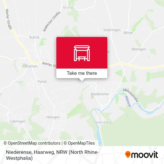 Niederense, Haarweg map