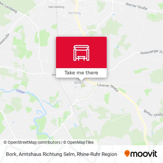 Bork, Amtshaus Richtung Selm map