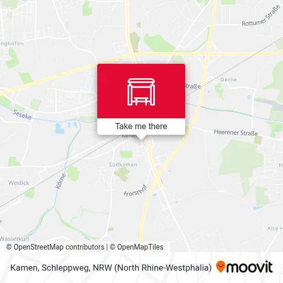 Kamen, Schleppweg map
