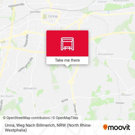 Карта Unna, Weg Nach Billmerich