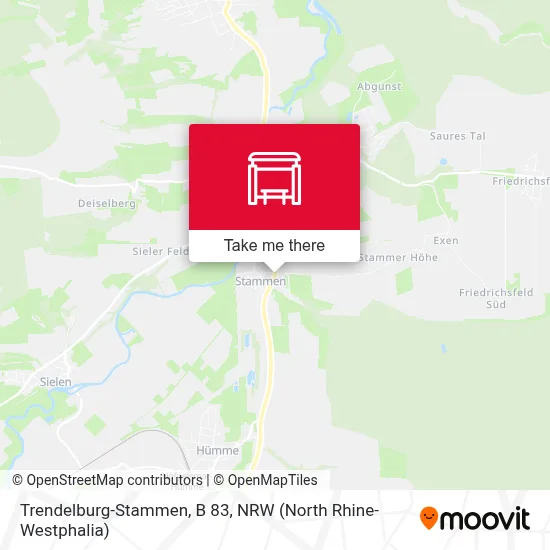 Trendelburg-Stammen, B 83 map