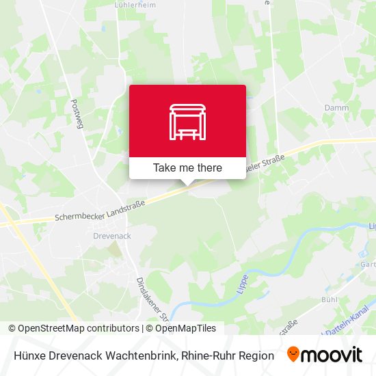 Hünxe Drevenack Wachtenbrink map
