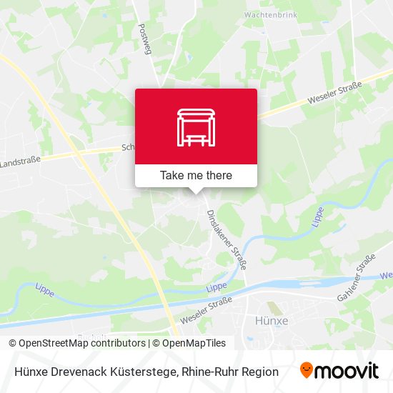 Hünxe Drevenack Küsterstege map