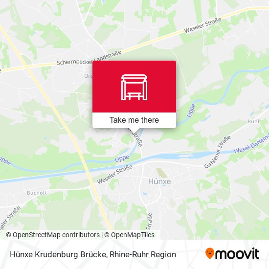 Hünxe Krudenburg Brücke map