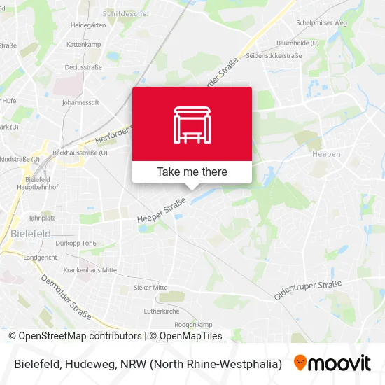 Bielefeld, Hudeweg map