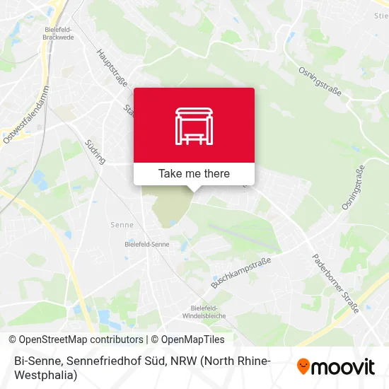 Bi-Senne, Sennefriedhof Süd map