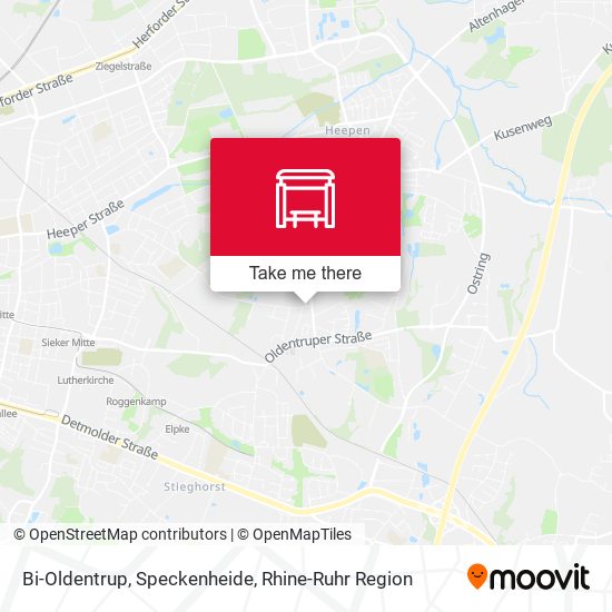 Bi-Oldentrup, Speckenheide map