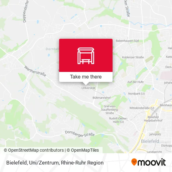 Карта Bielefeld, Uni/Zentrum