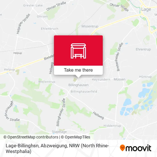 Карта Lage-Billinghsn, Abzweigung