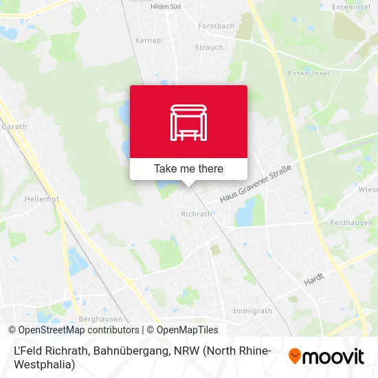 Карта L'Feld Richrath, Bahnübergang