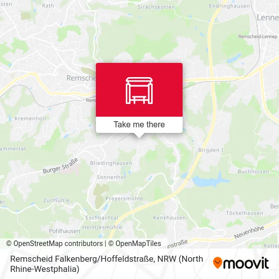 Remscheid Falkenberg / Hoffeldstraße map