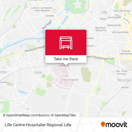 Mapa Lille Centre Hospitalier Régional