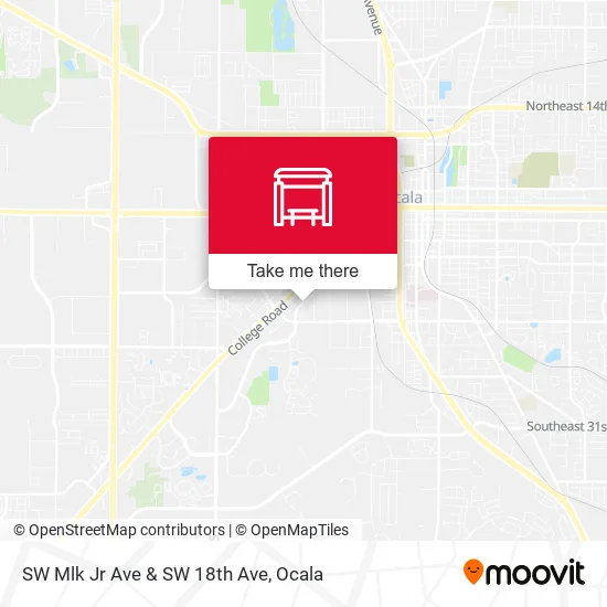 SW Mlk Jr Ave & SW 18th Ave map
