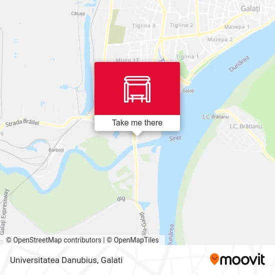 Universitatea Danubius map