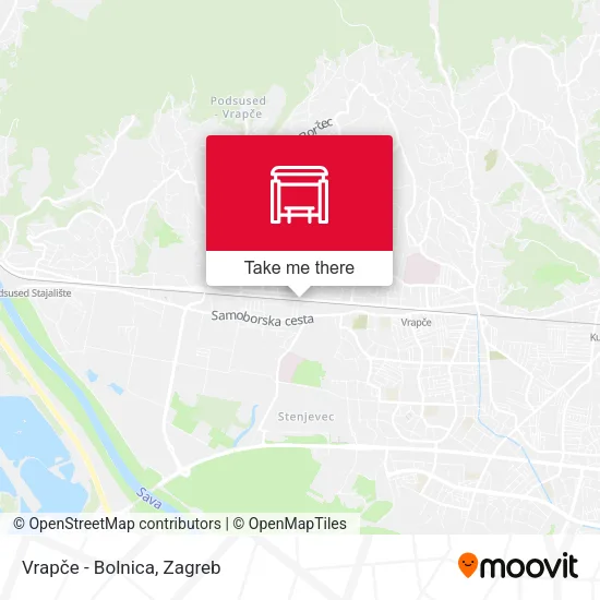 Vrapče - Bolnica map