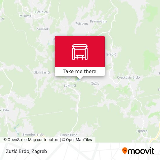 Žužić Brdo map