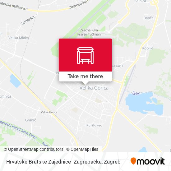Hrvatske Bratske Zajednice- Zagrebačka map